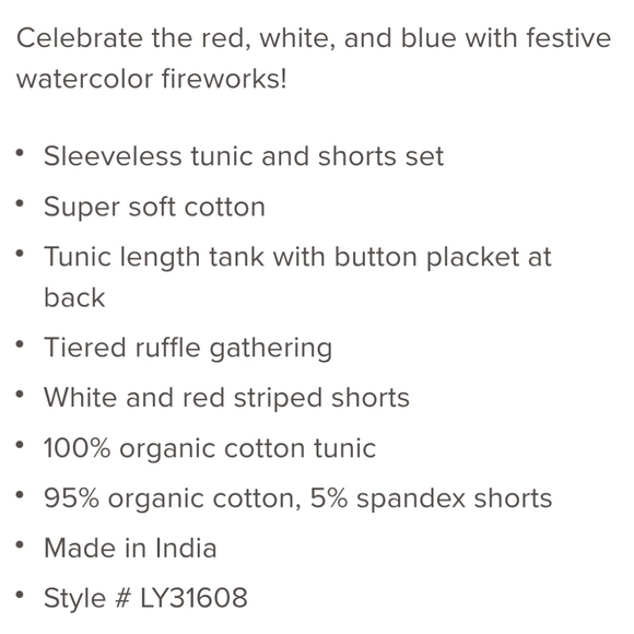 Burt's Bees Patriotic Tunic Top Striped Shorts Set Organic Cotton Size 24mo NEW - Picture 2 of 11